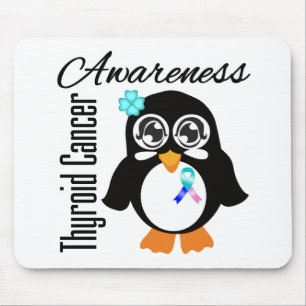 Tapis De Souris Pingouin de conscience de cancer de la thyroïde