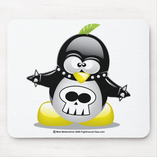 Tapis De Souris Pingouin de rocker punk (Devant)
