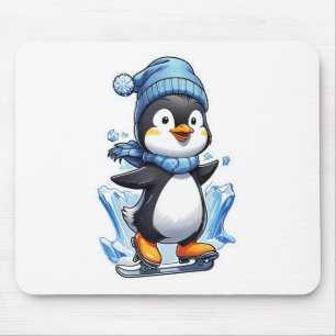 Tapis De Souris Pingouin d'hiver prise de glace