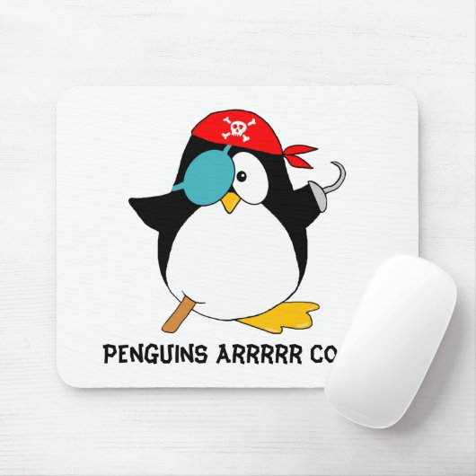 Tapis De Souris Pingouin frais de pirate (Avec souris)