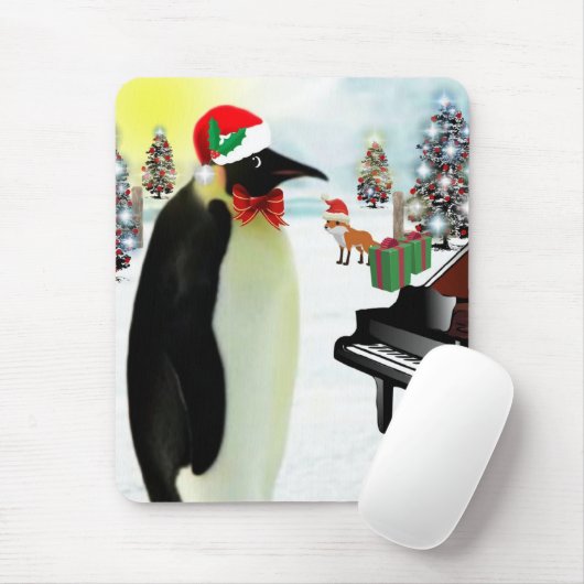 Tapis De Souris Pingouin Mousepad de Noël (Avec souris)