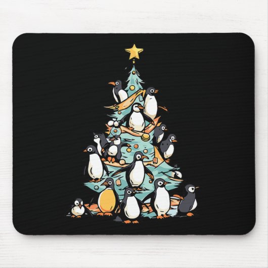 Tapis De Souris Pingouin Noël Jour Ice Oiseau animal Père Noël (Devant)