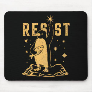 Tapis De Souris Pingouin Résiste Manifestation De Pingouins Contre