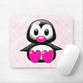 Tapis De Souris Pingouin rose mou (Avec souris)