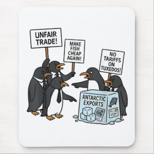 Tapis De Souris Pingouins contre les tarifs douaniers anti-Trump