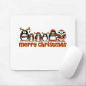Tapis De Souris Pingouins de Joyeux Noël (Avec souris)