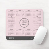 Tapis De Souris Pink 2025 Calendrier Business Logo Pad (Avec souris)