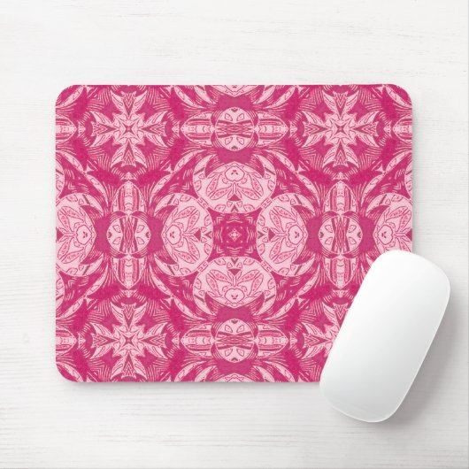 Tapis De Souris Pink Abstrait doux Motif Mandala (Avec souris)