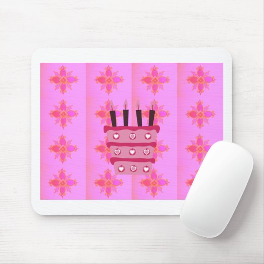 Tapis De Souris Pink Bird Cake Art Imprimer (Avec souris)