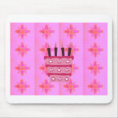 Tapis De Souris Pink Bird Cake Art Imprimer (Devant)