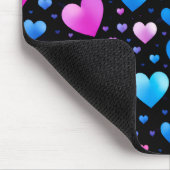 Tapis De Souris Pink & Blue Glowing Hearts (Coin)