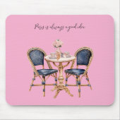 Tapis De Souris Pink Blue Paris Table Baguettes (Devant)