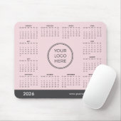 Tapis De Souris Pink Business Logo 2026 Calendrier Souris Pad (Avec souris)