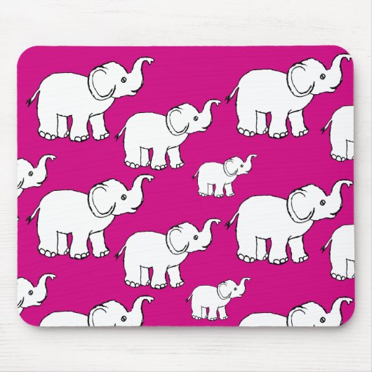 Tapis De Souris Pink Cute Animal Pattern Cartoon Elephant Pattern (Devant)