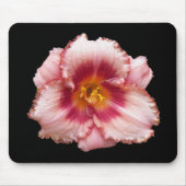 Tapis De Souris Pink Daylily Bloom sur Black Floral (Devant)