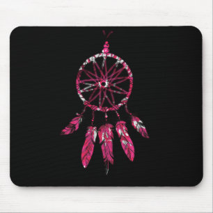 Tapis De Souris Pink Dreamcatcher Feathers Amérindien
