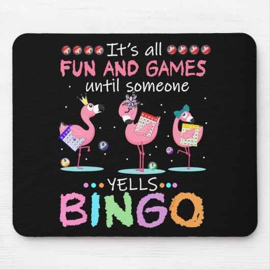 Tapis De Souris Pink Flamingo Bingo Funny Venin Art (Devant)