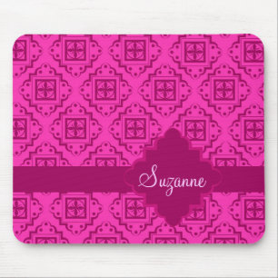 Tapis De Souris Pink Fuchsia & Magenta Arabesque Marocain Graphiqu