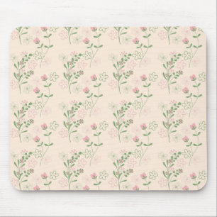 Tapis De Souris Pink Green Retro Y2K les années 70 Fleur Motif