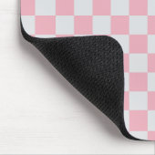 Tapis De Souris Pink + Grey Check À damiers Checkerboard Motif (Coin)