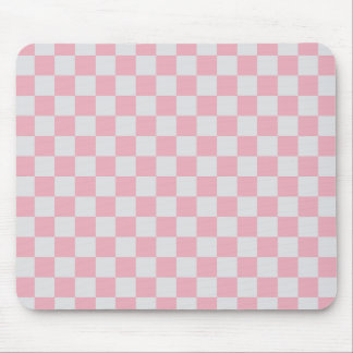Tapis De Souris Pink + Grey Check À damiers Checkerboard Motif
