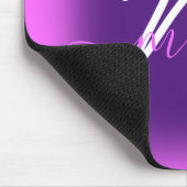 Tapis De Souris Pink Modern Purple Nom Minimal Berry. Monogramme (Coin)