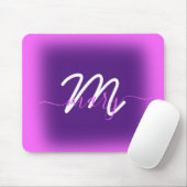 Tapis De Souris Pink Modern Purple Nom Minimal Berry. Monogramme (Avec souris)