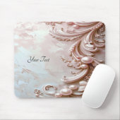 Tapis De Souris Pink Ornate Pearl and Floral Mousepad (Avec souris)