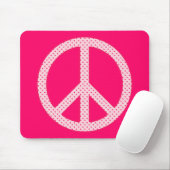 Tapis De Souris Pink Polka Dot Peace (Avec souris)