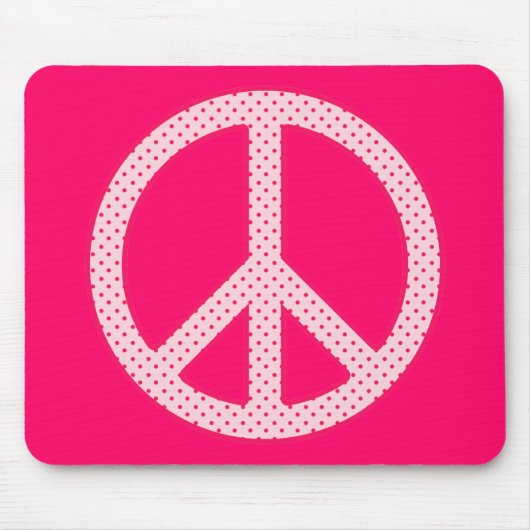 Tapis De Souris Pink Polka Dot Peace (Devant)