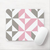 Tapis De Souris Pink Raspberry and Silver Geometric ZigZag (Avec souris)