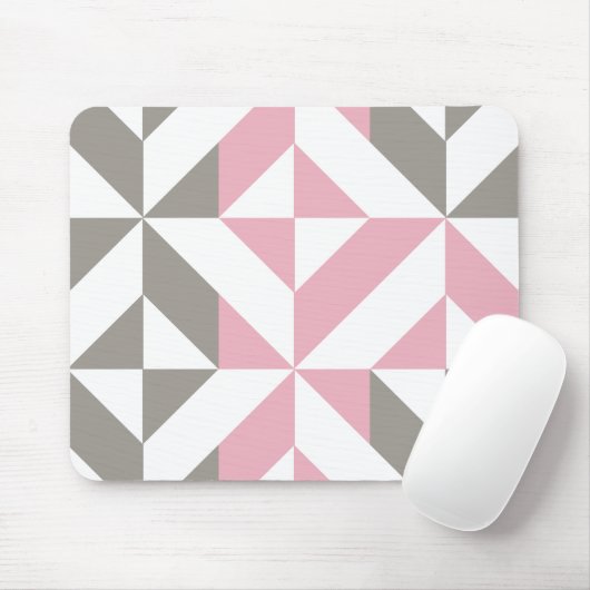 Tapis De Souris Pink Raspberry and Silver Geometric ZigZag (Avec souris)