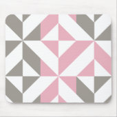 Tapis De Souris Pink Raspberry and Silver Geometric ZigZag (Devant)