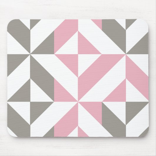 Tapis De Souris Pink Raspberry and Silver Geometric ZigZag (Devant)