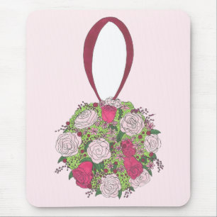 Tapis De Souris Pink Rose Flower Bridal Bouquet Wedding Shower