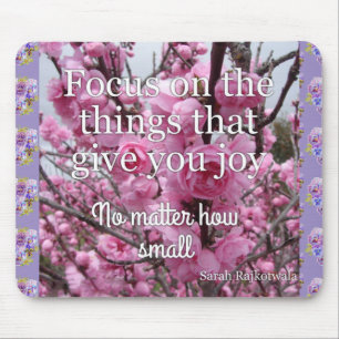 Tapis De Souris Pink Spring Blossom Joie Citation florale Mouse Ma