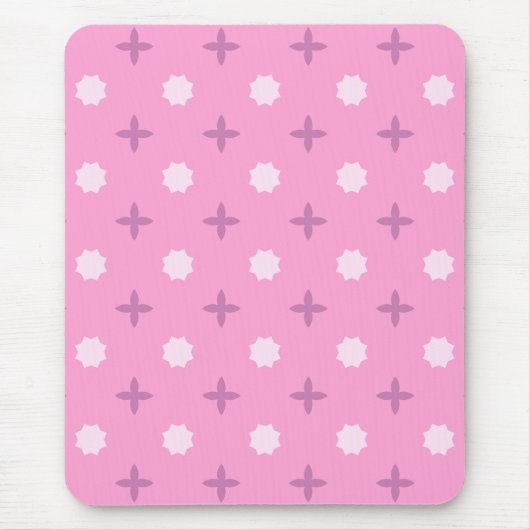 Tapis De Souris Pink Star Petal Dot Pattern (Devant)