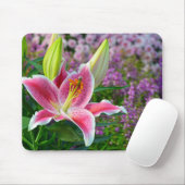 Tapis De Souris Pink stargazer lily imprimer mousepad (Avec souris)