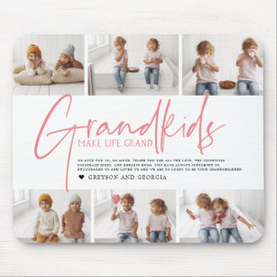 Tapis De Souris Pink Text   Grandkids Make Life Grand Photo