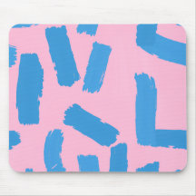 Pink with Blue Brushstroke Pattern 