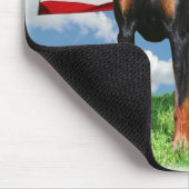Tapis De Souris Pinscher de dobermann avec le mousepad de drapeau (Coin)