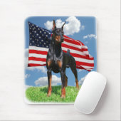 Tapis De Souris Pinscher de dobermann avec le mousepad de drapeau (Avec souris)
