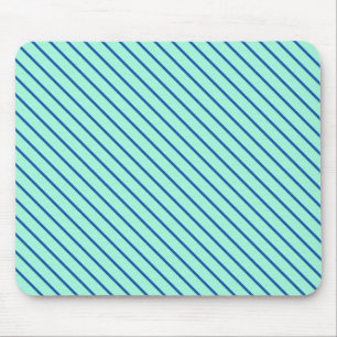 Tapis De Souris Pinstripes diagonales - aqua et marine