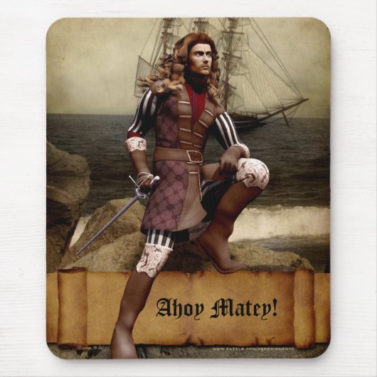 Tapis De Souris Pirate - Ahoy Matey - Mousepad personnalisable (Devant)