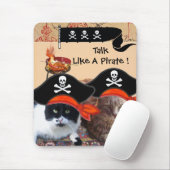 TAPIS DE SOURIS PIRATE CATS PIRATES PIRATES ANCIENS CARTES DE TRÉS (Avec souris)