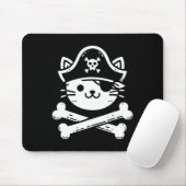 Tapis De Souris Pirate Chat Crossbones Amoureux de les chats Chats (Avec souris)