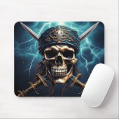 Tapis De Souris Pirate crâne avec épées Mousepad (Avec souris)
