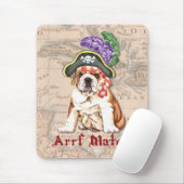 Tapis De Souris Pirate de bouledogue (Avec souris)