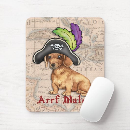 Tapis De Souris Pirate de teckel (Avec souris)