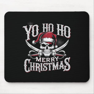 Tapis De Souris Pirate de vacances Yo Ho Ho Joyeux Noël Chapeau de